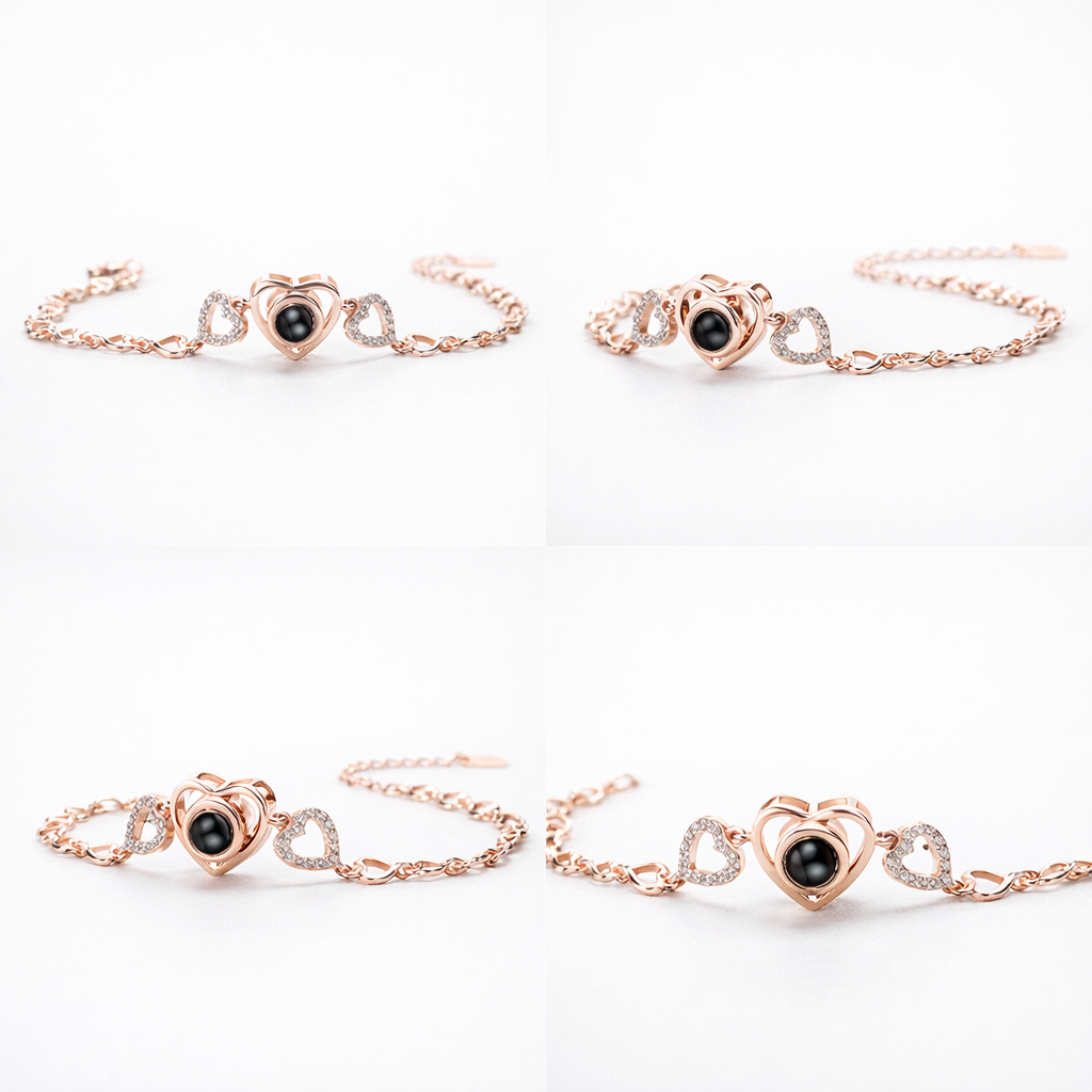 Zircon Silver Heart Hollow Bracelet – Heart Hollow