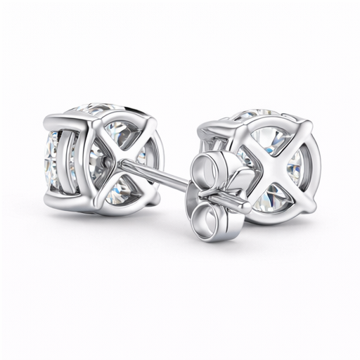Zircon S925 Sterling Silver Heart Star Stud Earrings – Star Heart