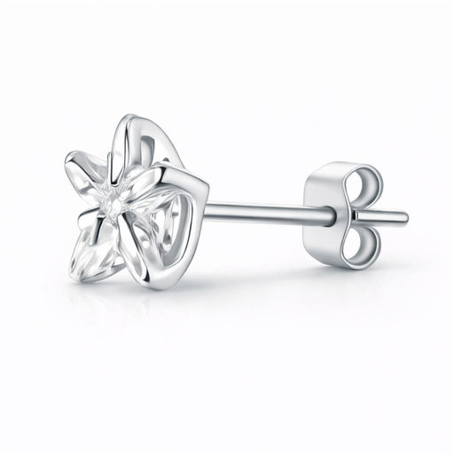 Celestial Zircon Sterling 4mm Star Sparkle Studs