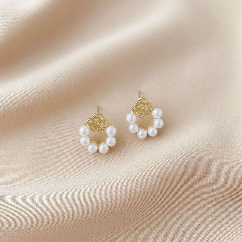 Pearl Alloy Bow Earrings – Bow Bloom Nova