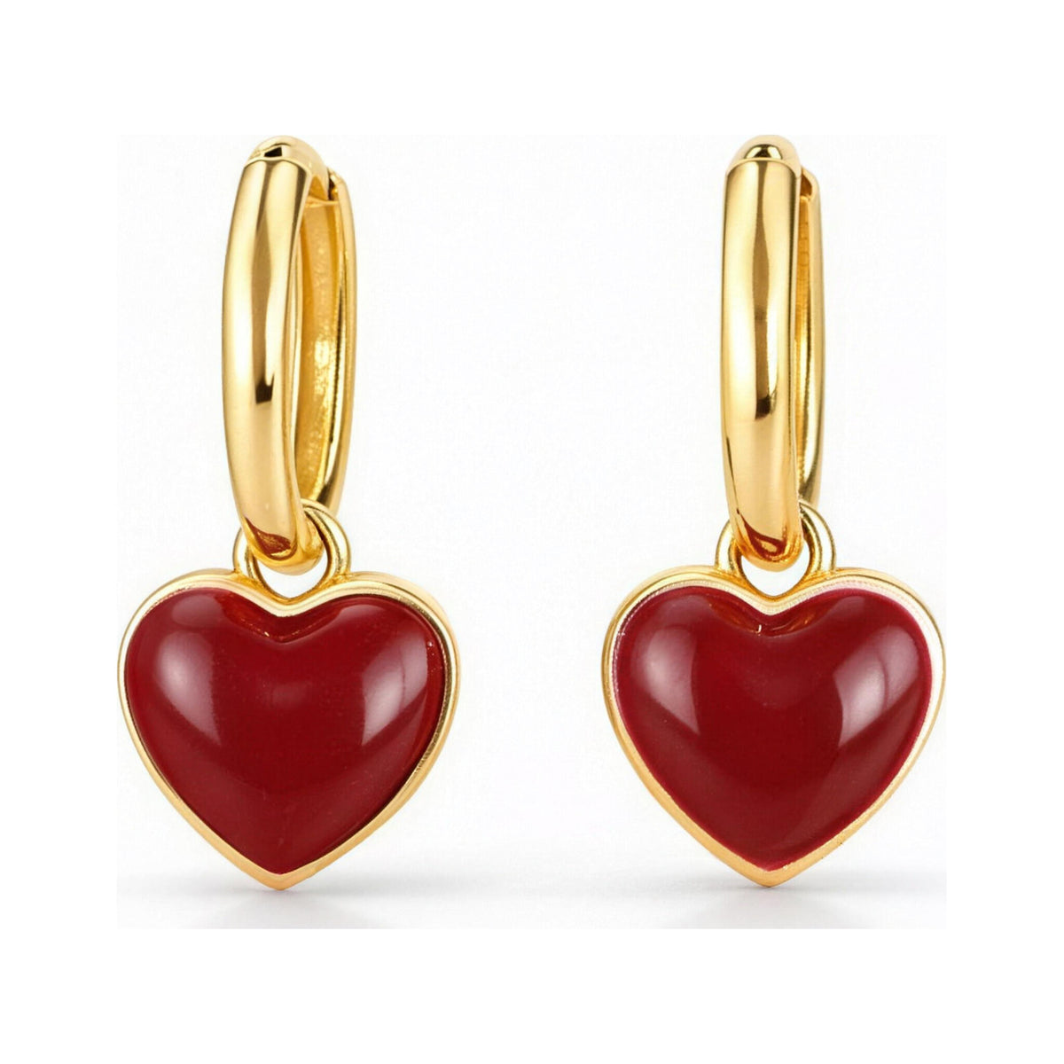 Glossy Heart Drop Earrings