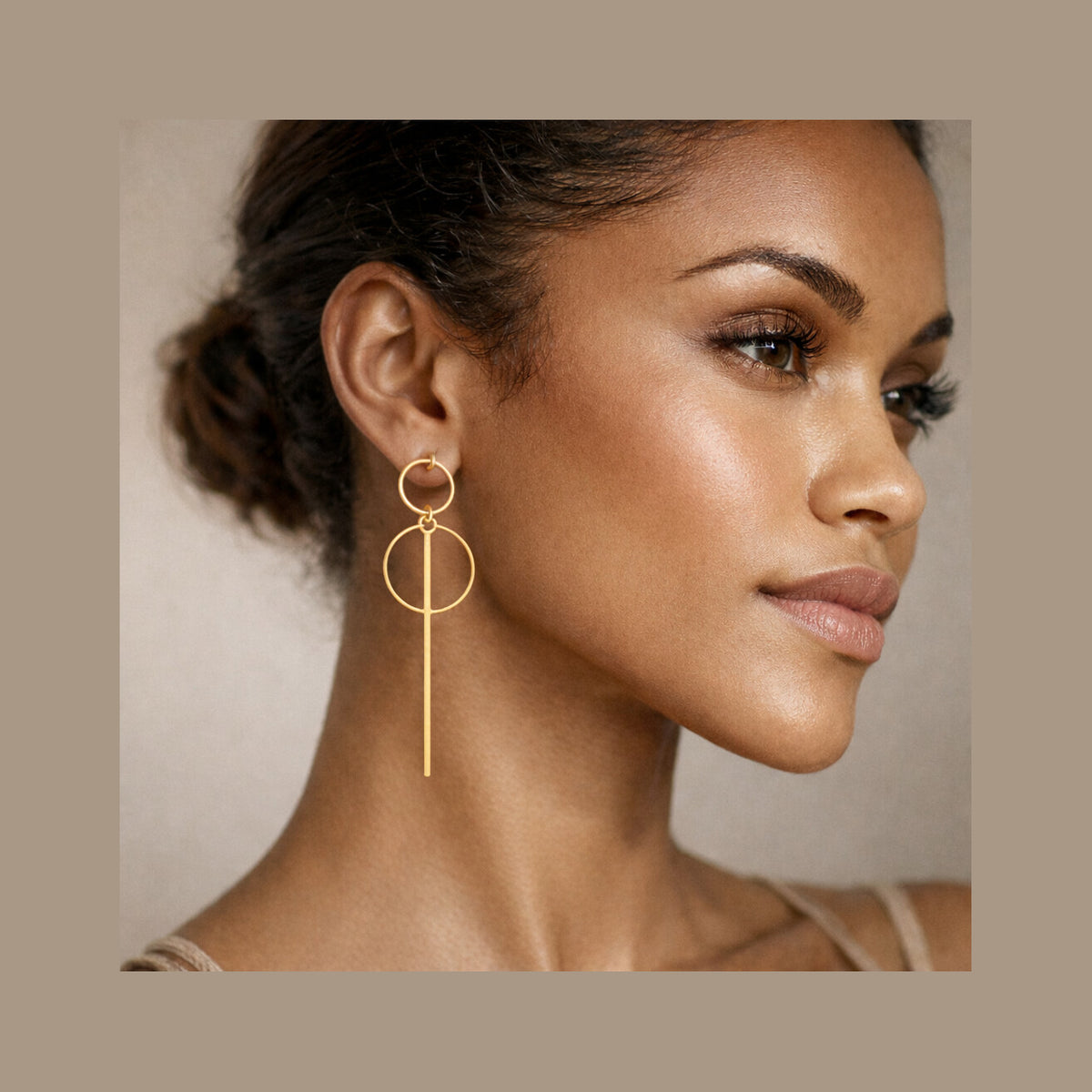 Alloy Geometric Round Earrings – Round Square Vibe Nova
