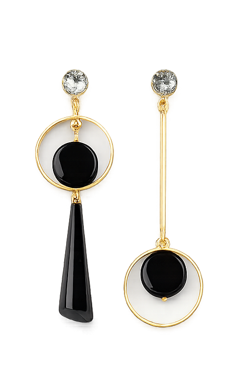 Alloy Geometric Round Earrings – Round Square Zen Nova