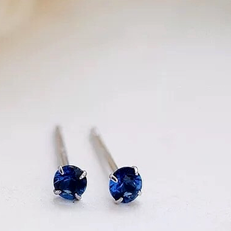 Blue Silver Studs 2.5mm S925 Earrings