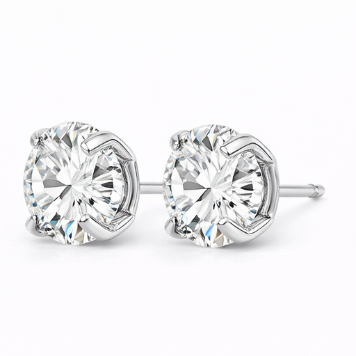 Zircon S999 Sparkle Stud Earrings