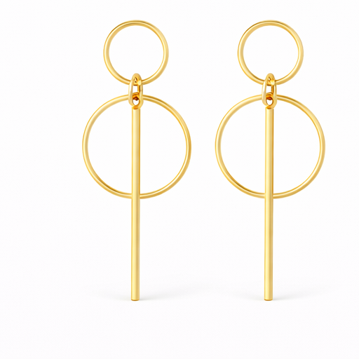 Alloy Geometric Round Earrings – Round Square Halo