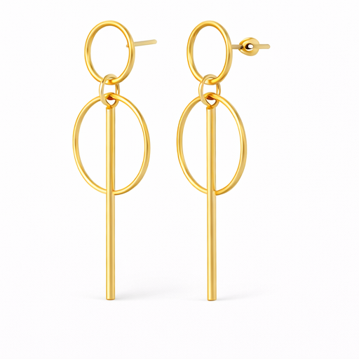 Alloy Geometric Round Earrings – Round Square Halo