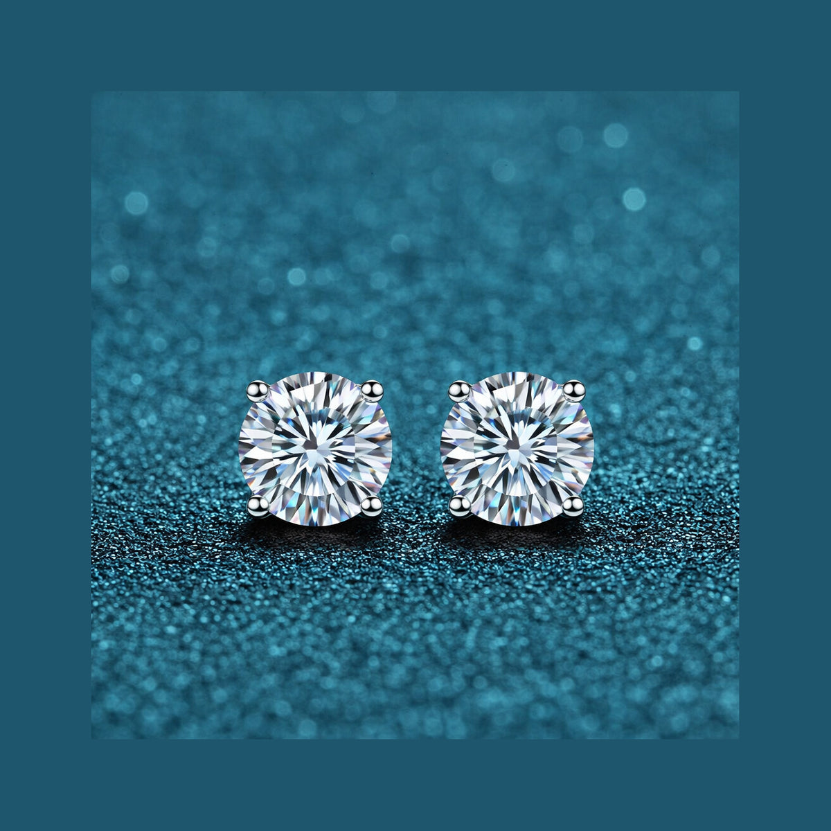 S925 Moissanite Zircon Studs Earrings
