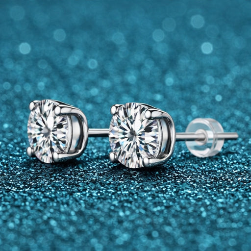S925 Moissanite Zircon Studs Earrings