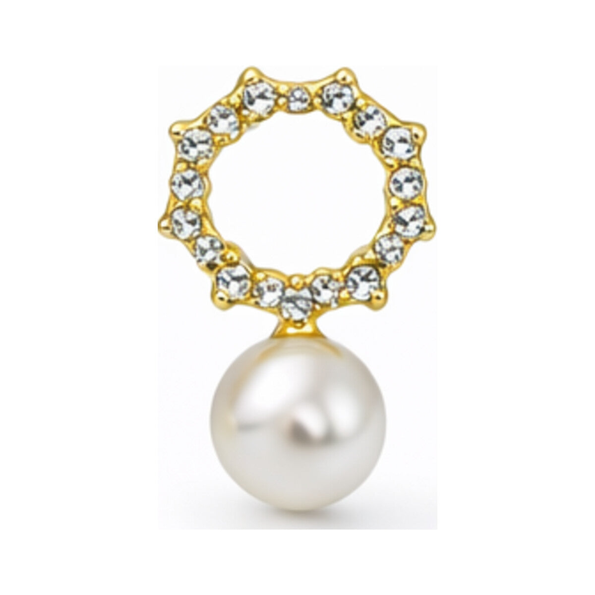 Rhinestone Pearl Bow Drops