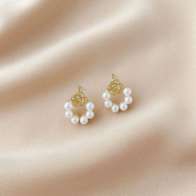 Pearl Alloy Bow Earrings – Bow Bloom Nova