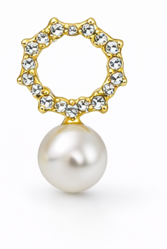 Rhinestone Pearl Bow Drops