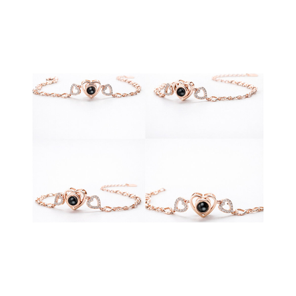 Zircon Silver Heart Hollow Bracelet – Heart Hollow