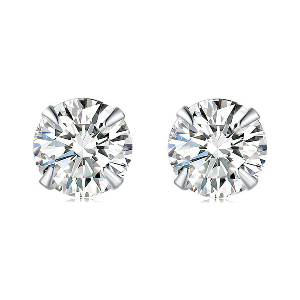 Zircon S925 Sterling Silver Heart Star Stud Earrings – Star Heart