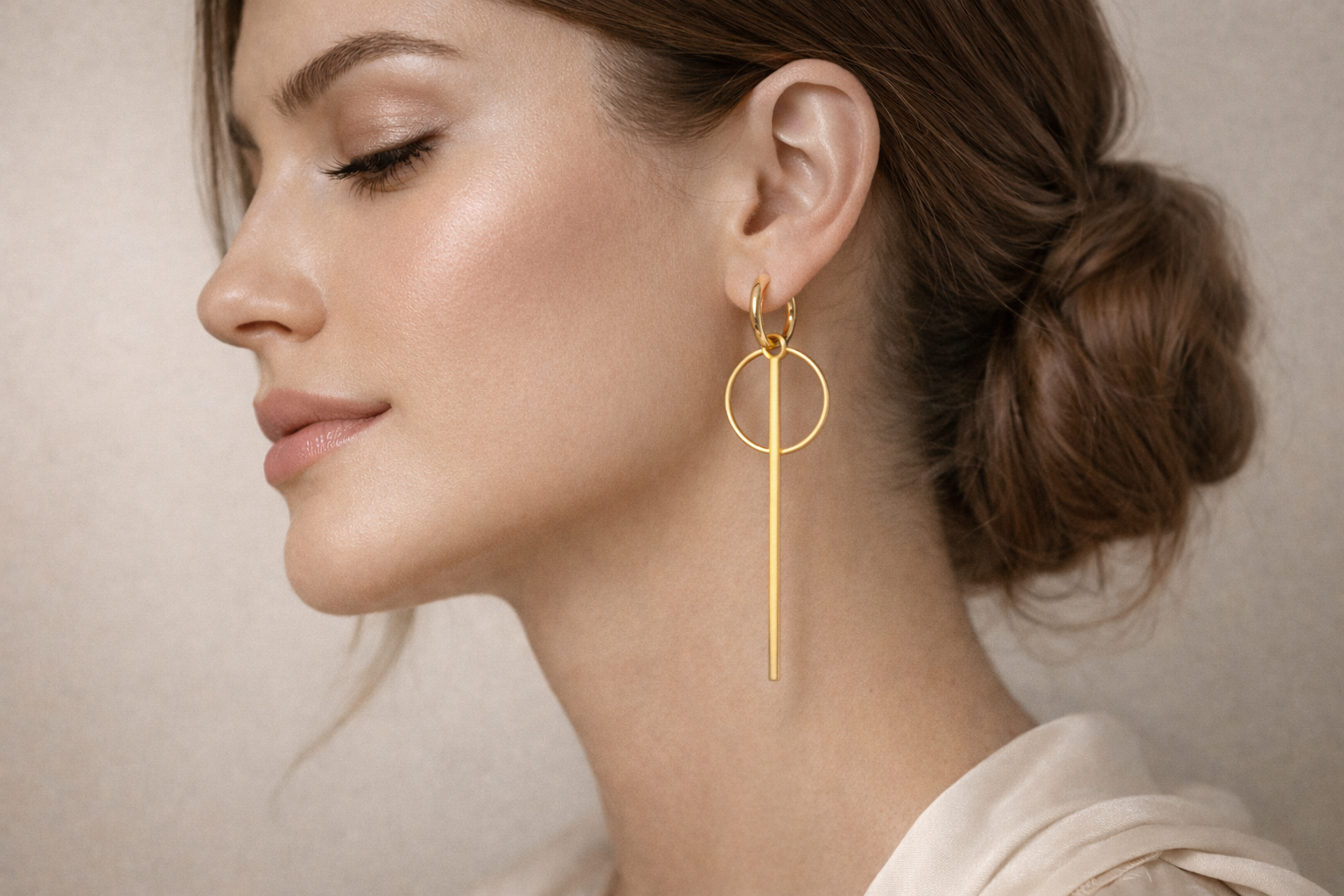 Alloy Geometric Round Earrings – Round Square Vibe Nova