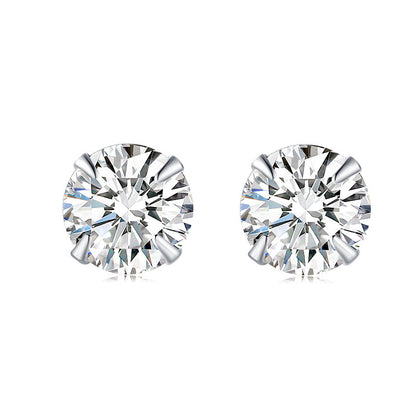 Zircon S925 Sterling Silver Heart Star Stud Earrings – Star Heart