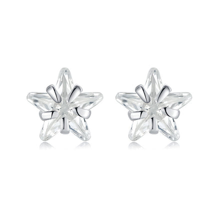 Celestial Zircon Sterling 4mm Star Sparkle Studs