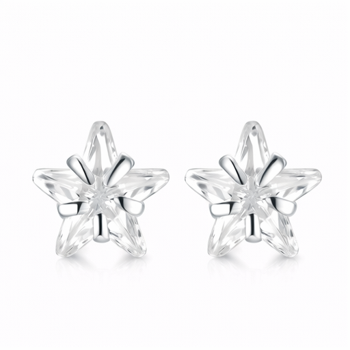 Celestial Zircon Sterling 4mm Star Sparkle Studs