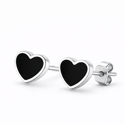 S925 Sterling Silver Love Geometric Stud Earrings