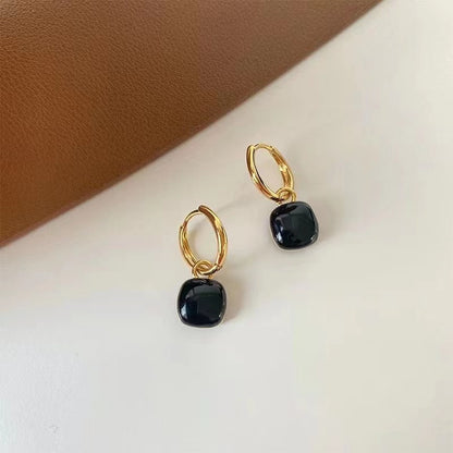 Glossy Heart Drop Earrings