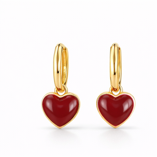 Glossy Heart Drop Earrings