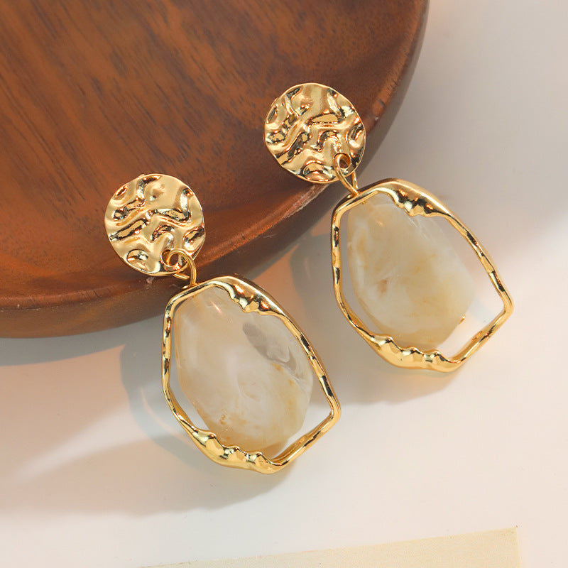 Enamel Heart Drop Earrings