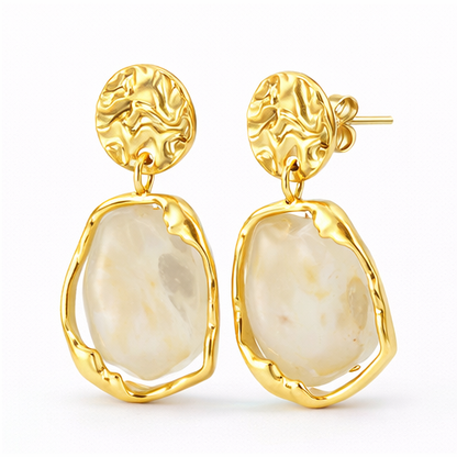 Enamel Heart Drop Earrings