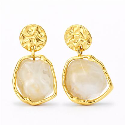 Enamel Heart Drop Earrings