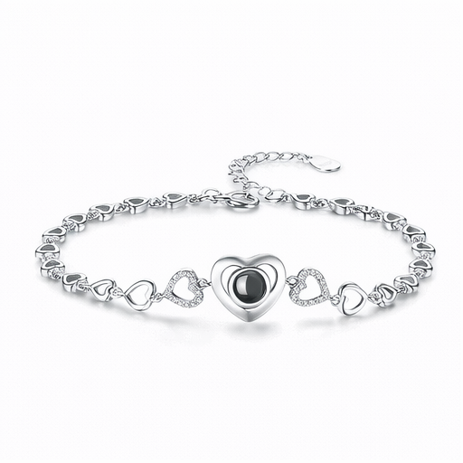 Zircon Silver Heart Hollow Bracelet – Heart Hollow