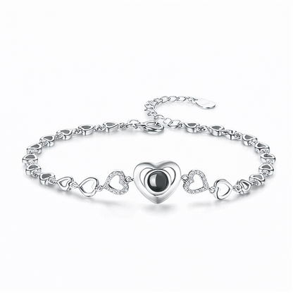 Zircon Silver Heart Hollow Bracelet – Heart Hollow