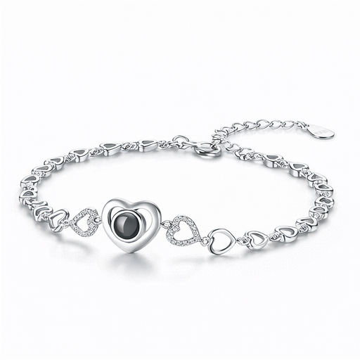 Zircon Silver Heart Hollow Bracelet – Heart Hollow