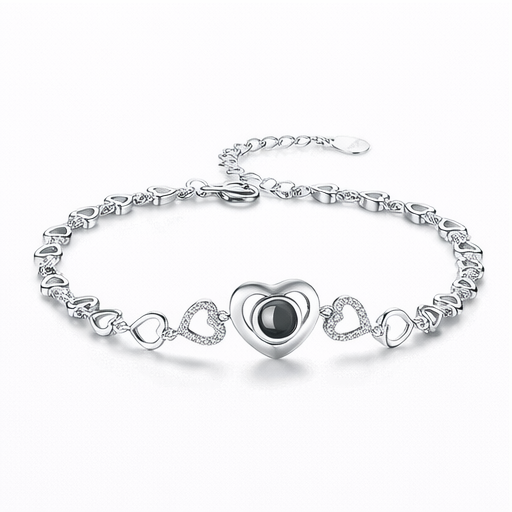 Zircon Silver Heart Hollow Bracelet – Heart Hollow