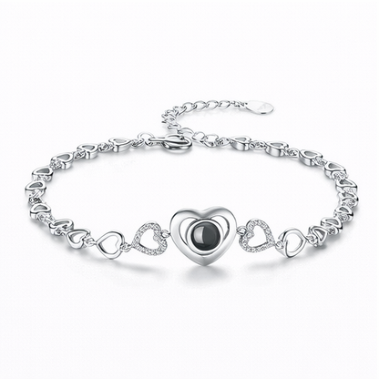 Zircon Silver Heart Hollow Bracelet – Heart Hollow