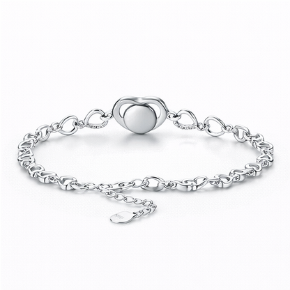 Zircon Silver Heart Hollow Bracelet – Heart Hollow