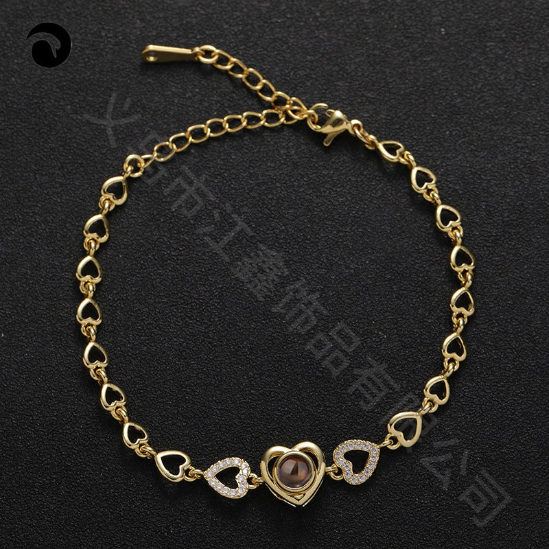 Multicolor Heart Zircon Bracelet