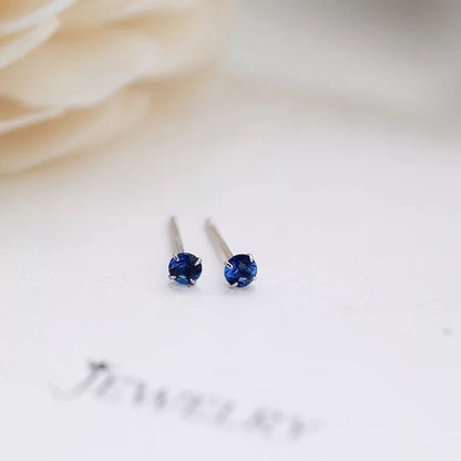 Blue Silver Studs 2.5mm S925 Earrings