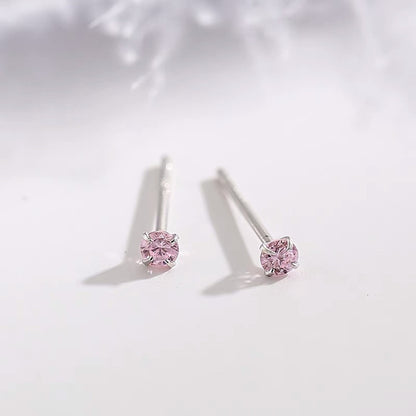 Pink Round S925 Studs Mini 2.5mm