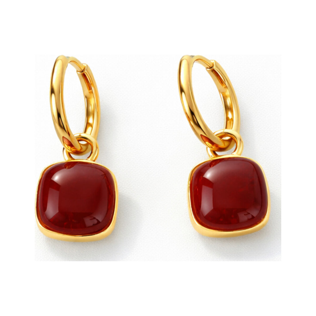 Enamel Heart Drop Earrings