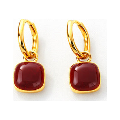 Enamel Heart Drop Earrings