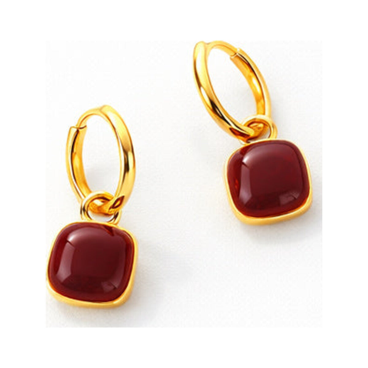 Enamel Heart Drop Earrings