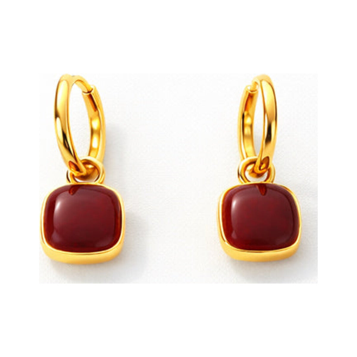 Enamel Heart Drop Earrings