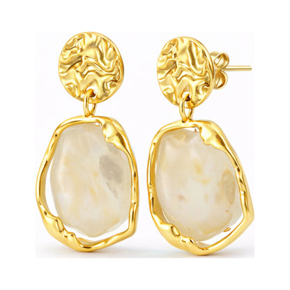 Enamel Heart Drop Earrings