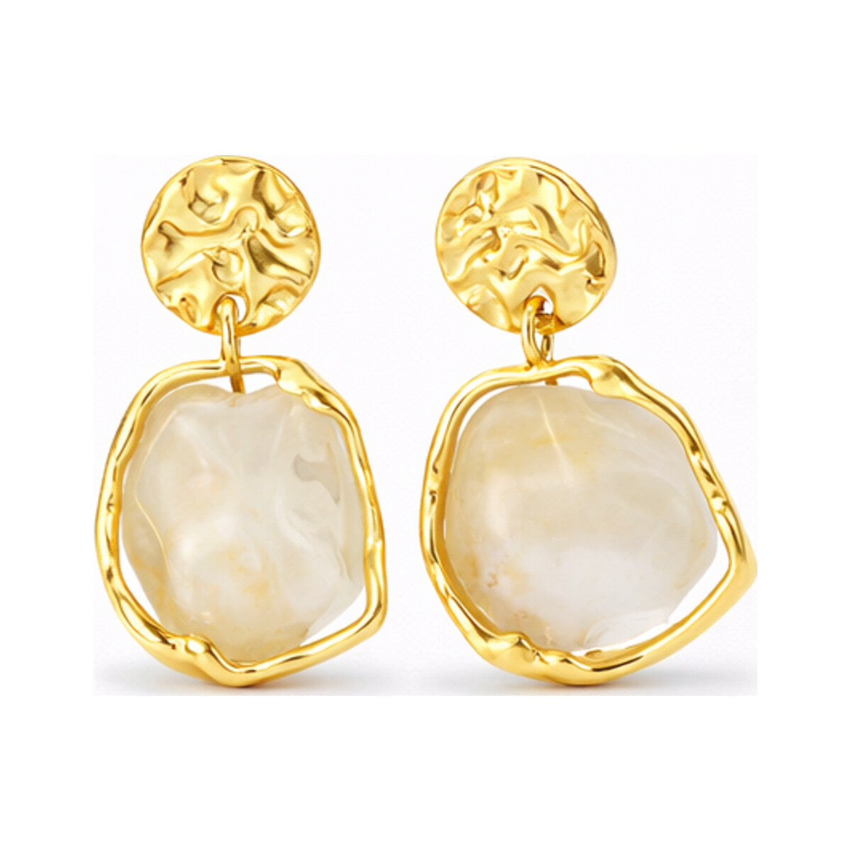 Enamel Heart Drop Earrings