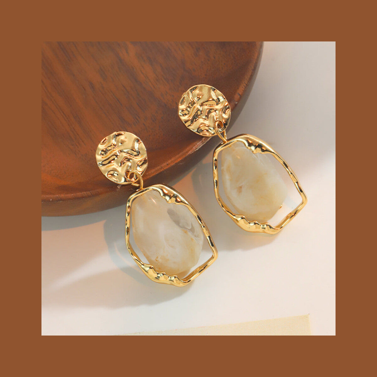Enamel Heart Drop Earrings