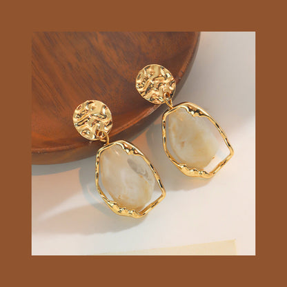 Enamel Heart Drop Earrings