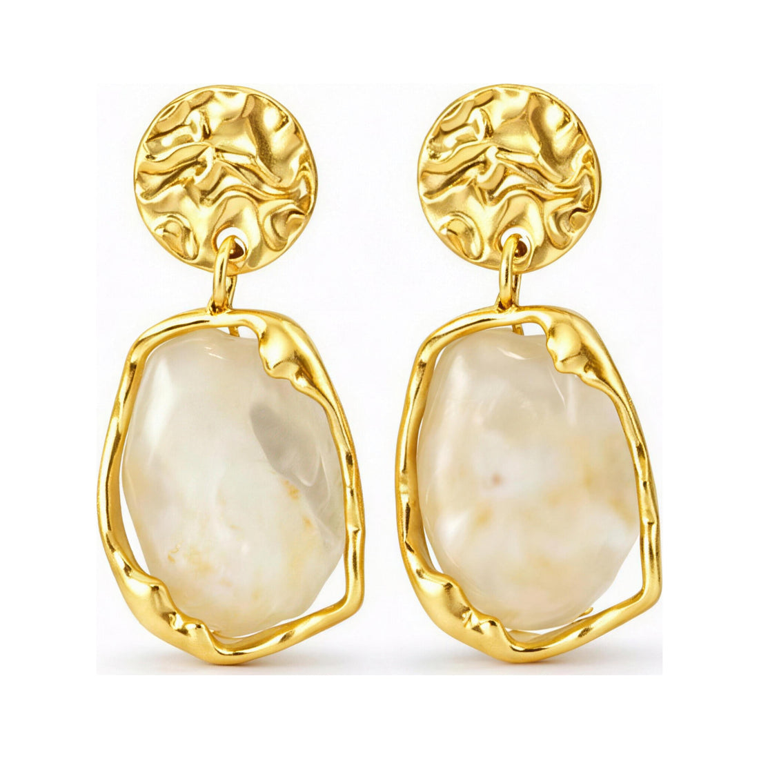 Enamel Heart Drop Earrings