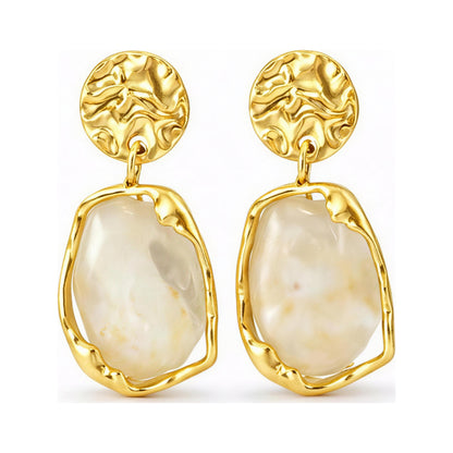 Enamel Heart Drop Earrings