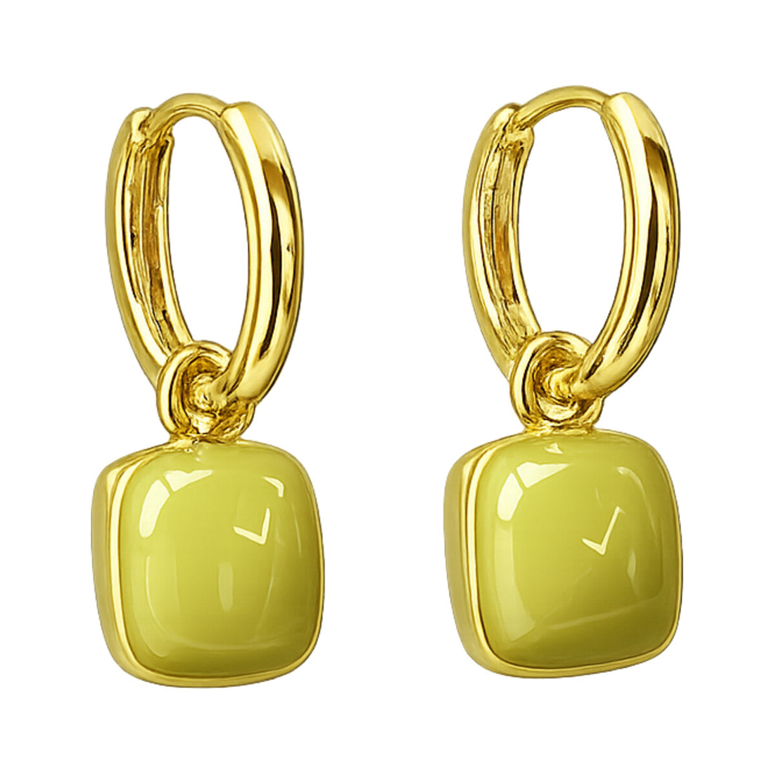 Enamel Heart Drop Earrings