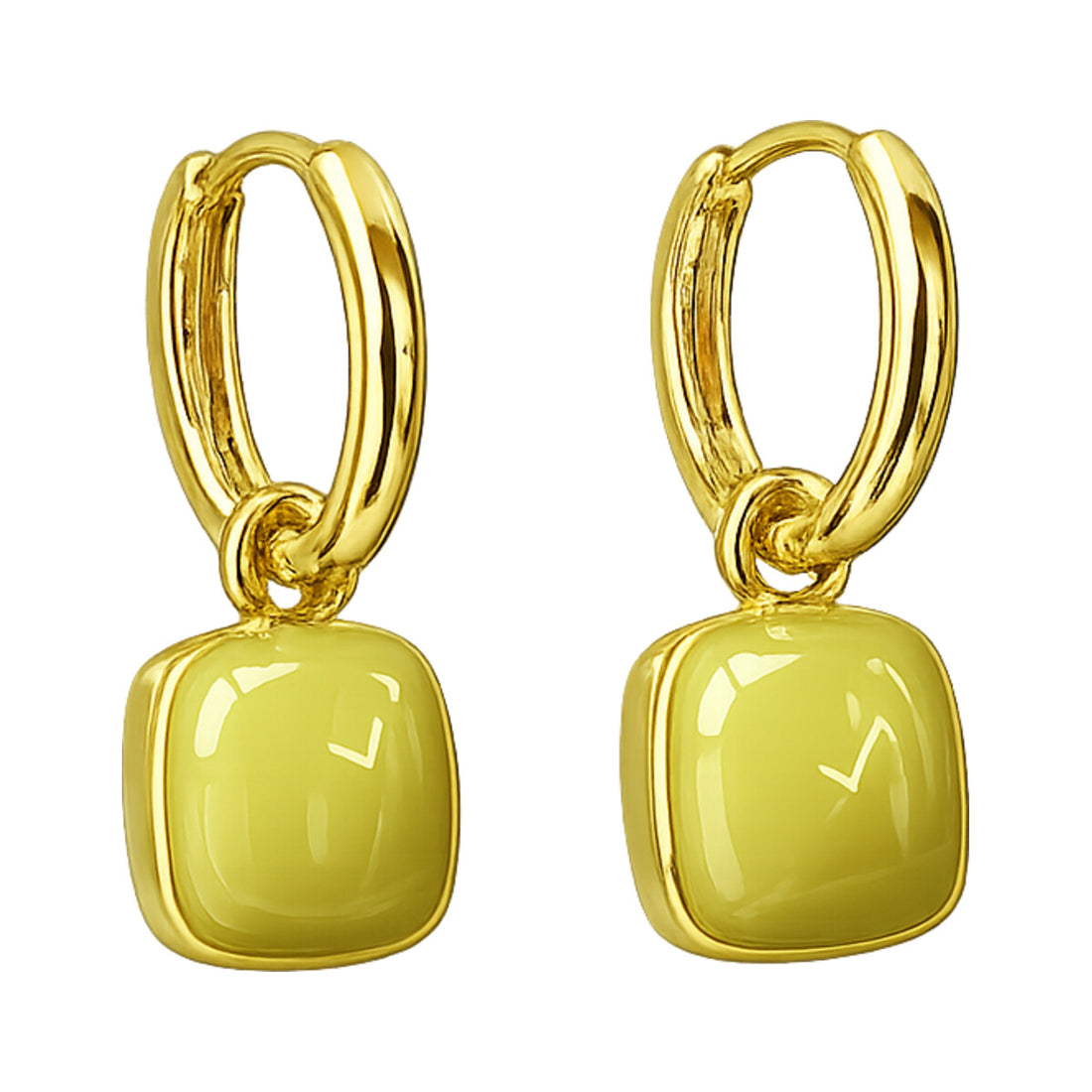 Enamel Heart Drop Earrings