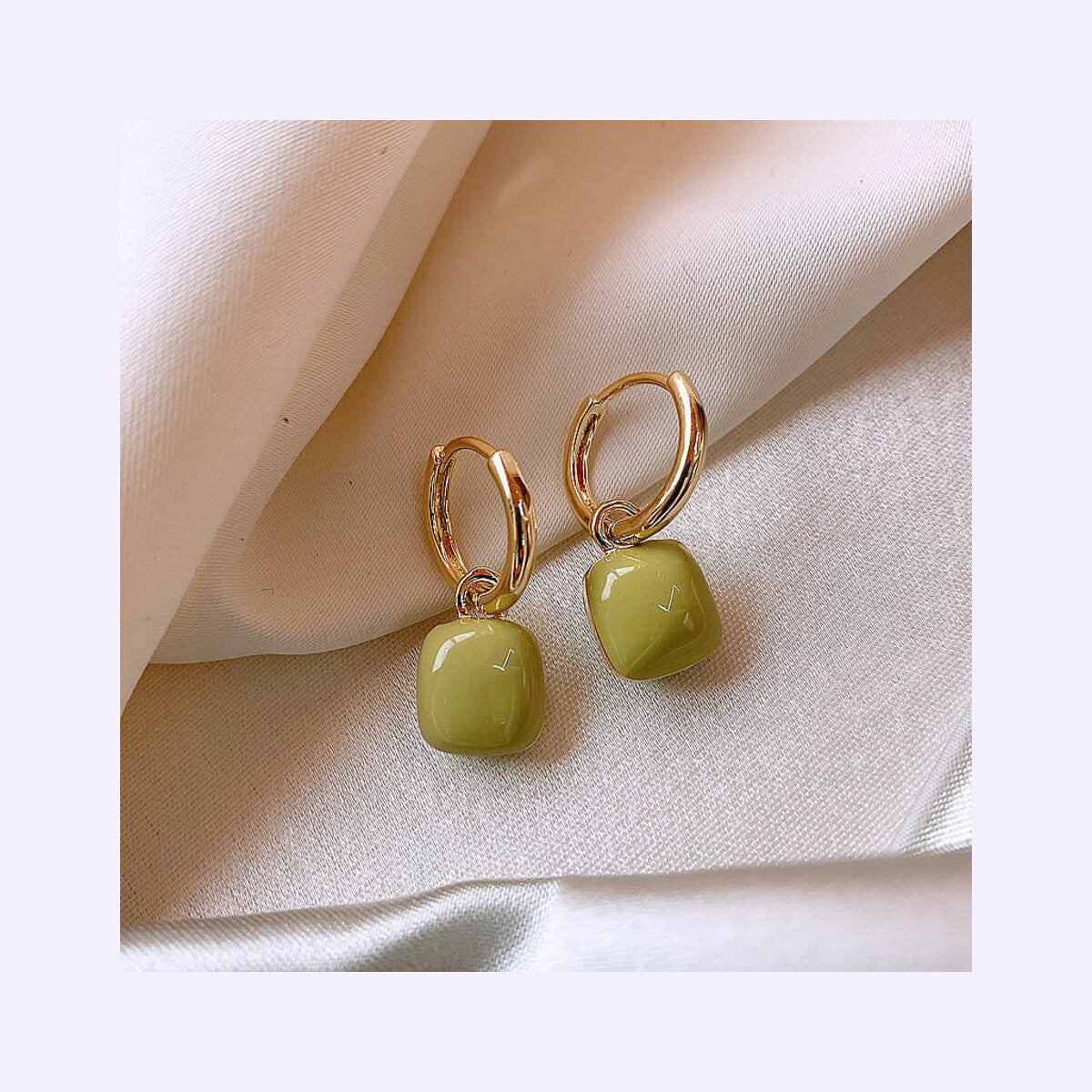 Enamel Heart Drop Earrings